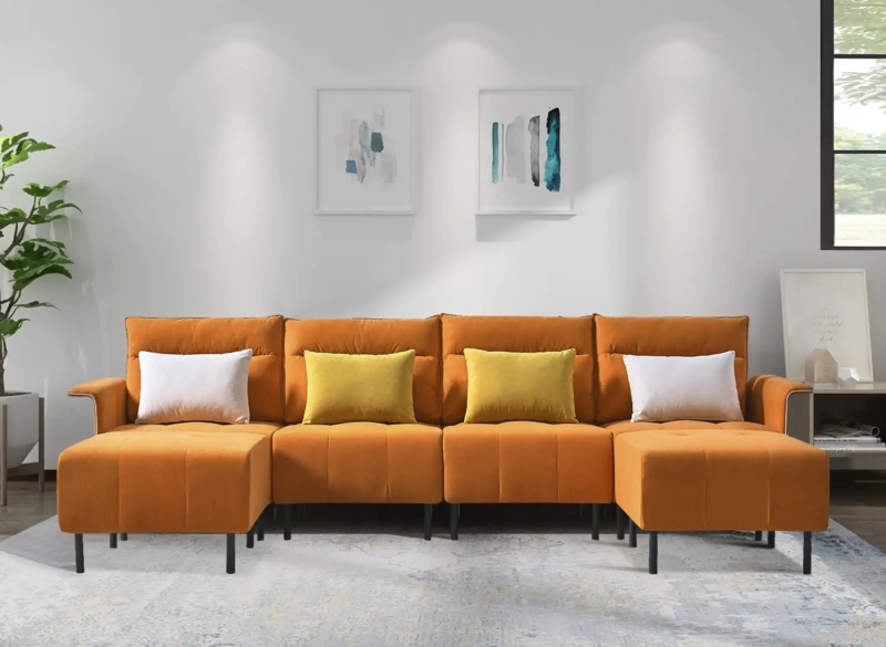 118'' Velvet Sleeper Sofa