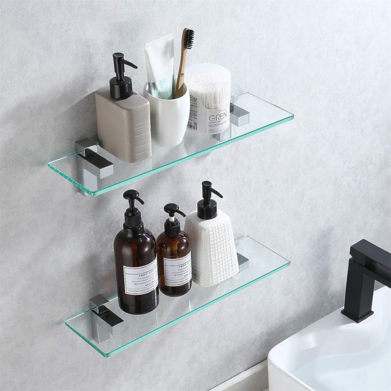 2 Piece Glass Floating Shelf