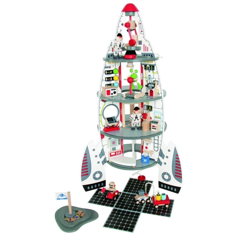 37 Piece Multi Level Wooden Discovery Spaceship Play Set