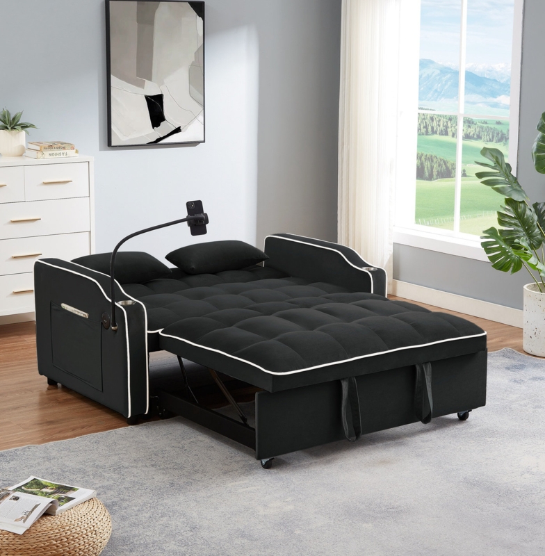 54.81'' Velvet Sofa, Sleeper Sofa Sofa Bed Pull Out Couch Sofa Sleeper