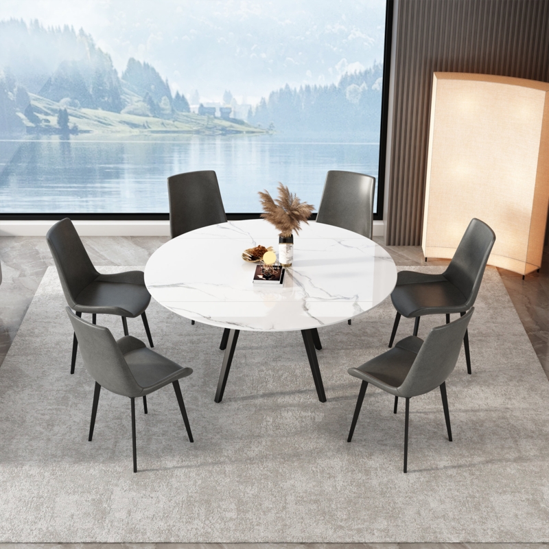6 - Person Folding Dining Table Set (white)