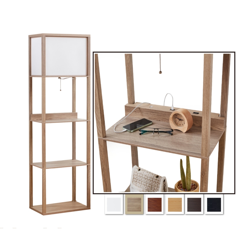 63'' Column Floor Lamp with USB and Outlet