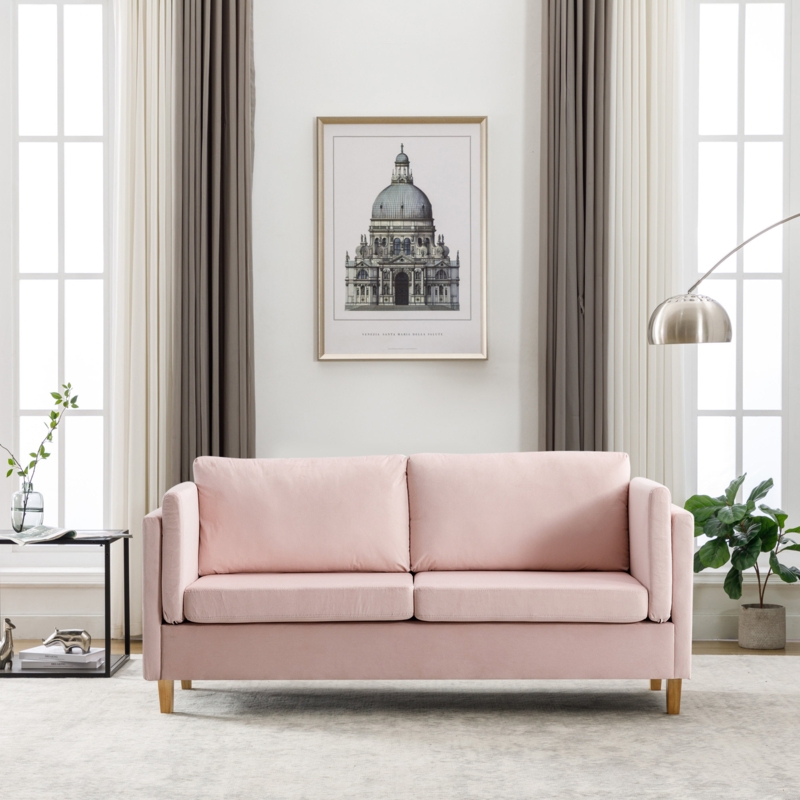 68" Loveseat Small Sofa Couch 3 Seater Premium Fabric Loveseat Modern Couches