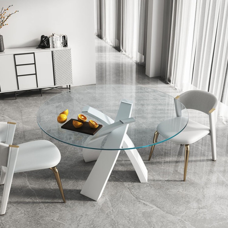 7 - Piece Glass Top Three Leg Dining Set