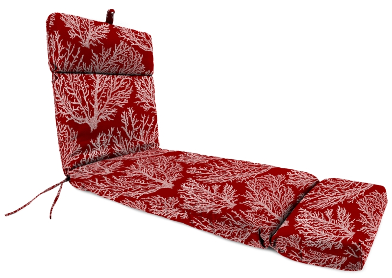72" x 22" Outdoor Chaise Lounge Cushion with Ties and Loop