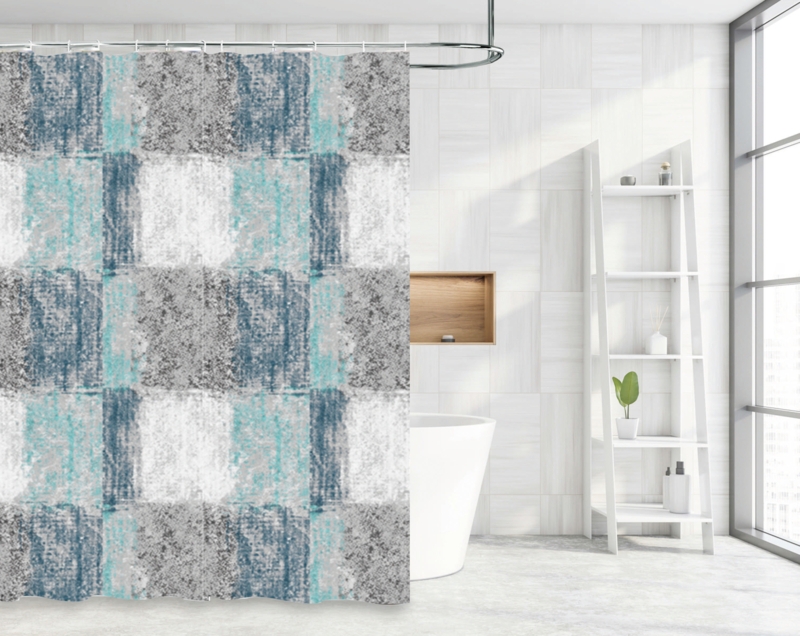 Abstract Shower Curtain with Hooks Included