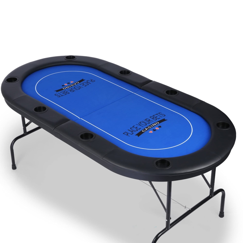 ACEM 70.8'' 8 - Player Blue Foldable Poker Table
