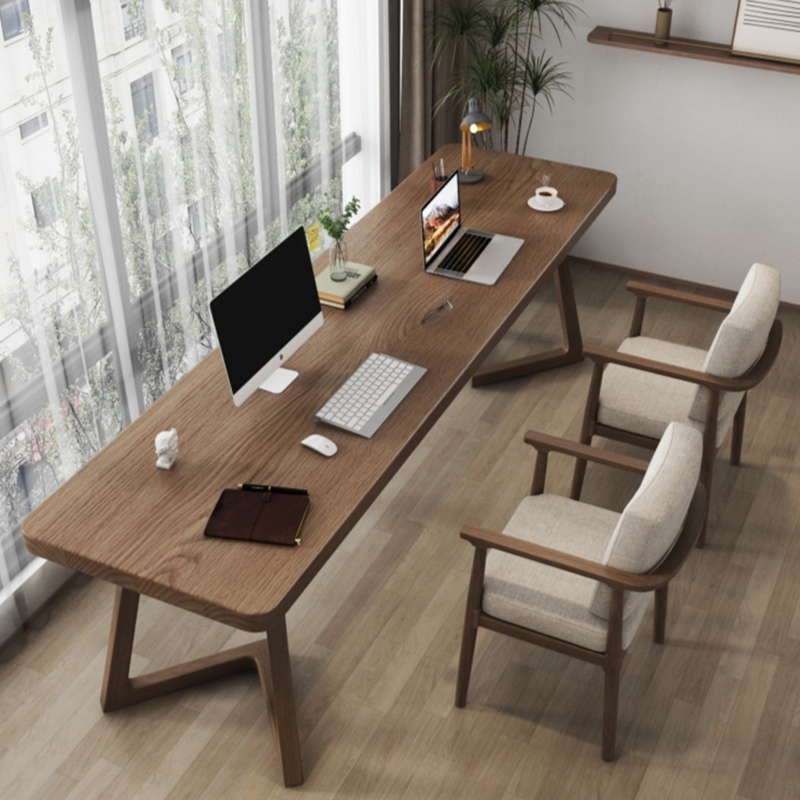 All solid wood double desk long table modern simple learning table