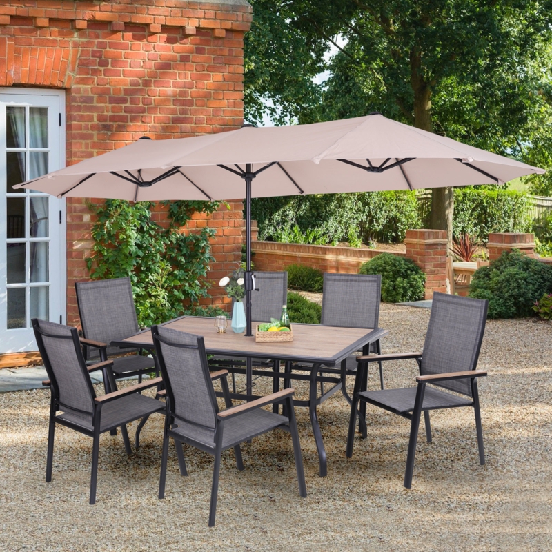 Alyah 6 - Person Rectangular Outdoor Dining Set