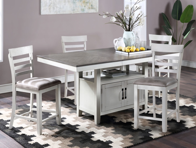 Amarianna 6 - Person Counter Height Extendable Rubberwood Solid Wood Dining Set