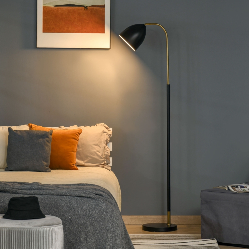 Amethy 63'' Black Task/Reading Floor Lamp Set