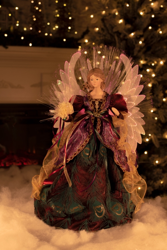 Angelica Fabric Tree Topper - Lighted