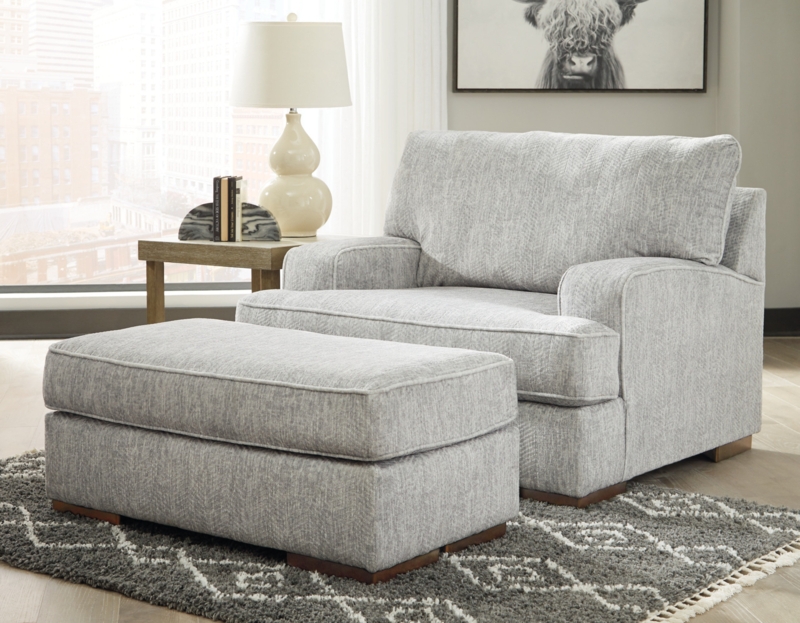 Anikesh Upholstered Armchair with Ottoman