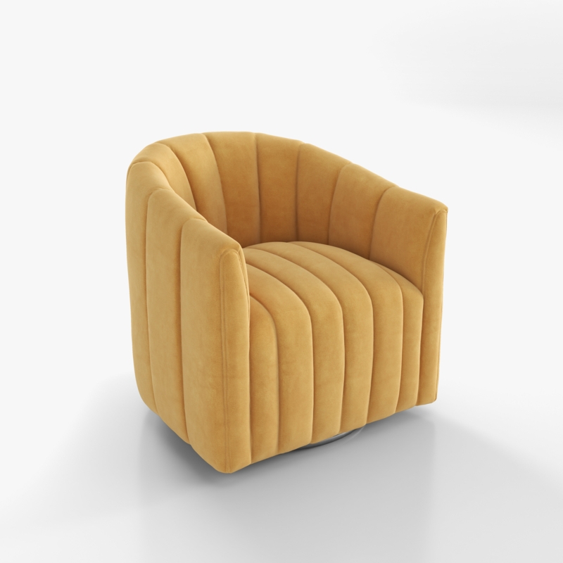 Annelotte Velvet Swivel Barrel Chair