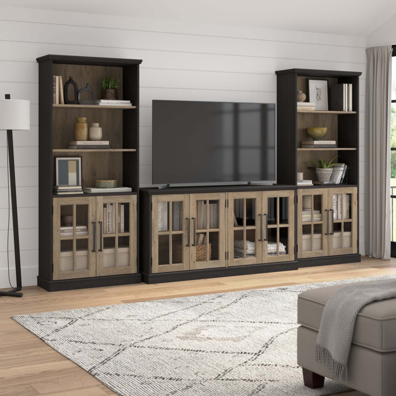 Arantza Entertainment Center for TVs up to 75" with Bookcases