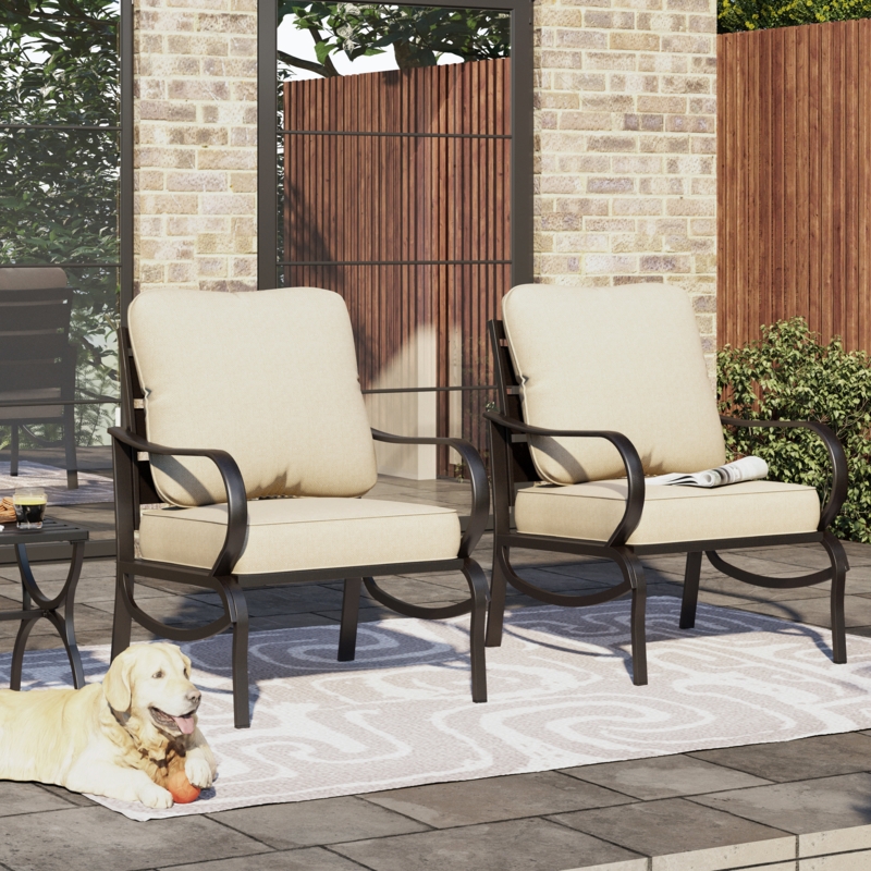 Argirios Metal Patio Chair with Cushions