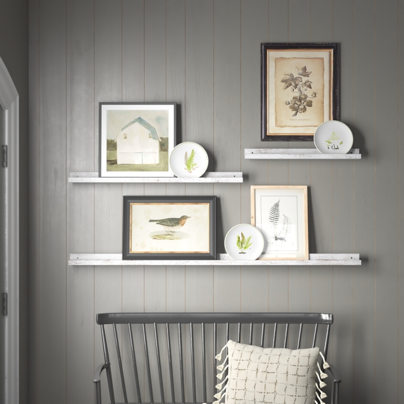 Auguste 3 Piece Paulownia Picture Ledge Wall Shelf