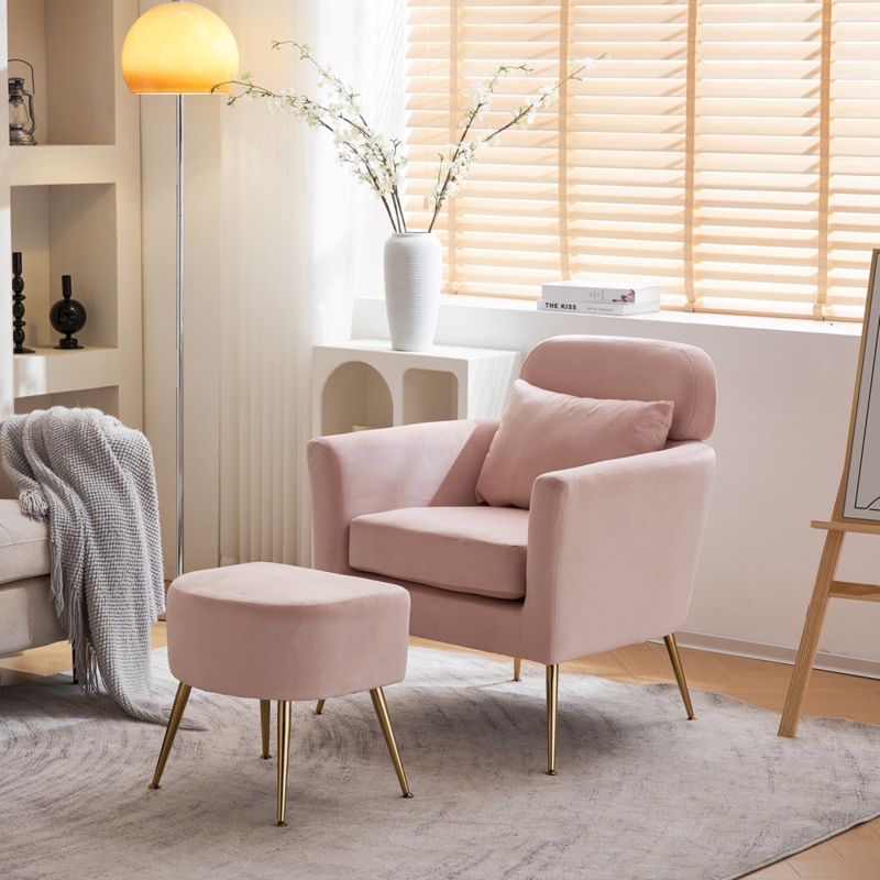 Azoriah Upholstered Armchair with Ottoman