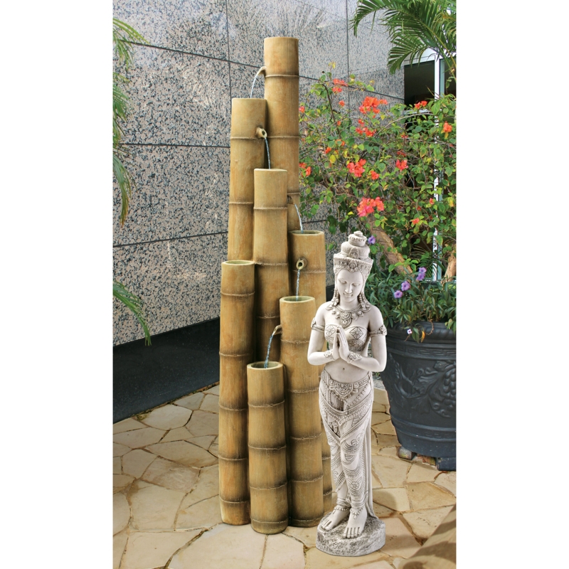 Bamboo Cascading Tiered Floor Fountain
