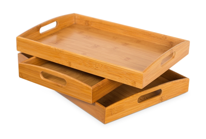 Bamboo Tray - Set of 3 | Foter