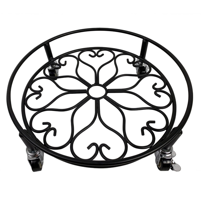 Banush Metal Weather Resistant Caddy Plant Stand