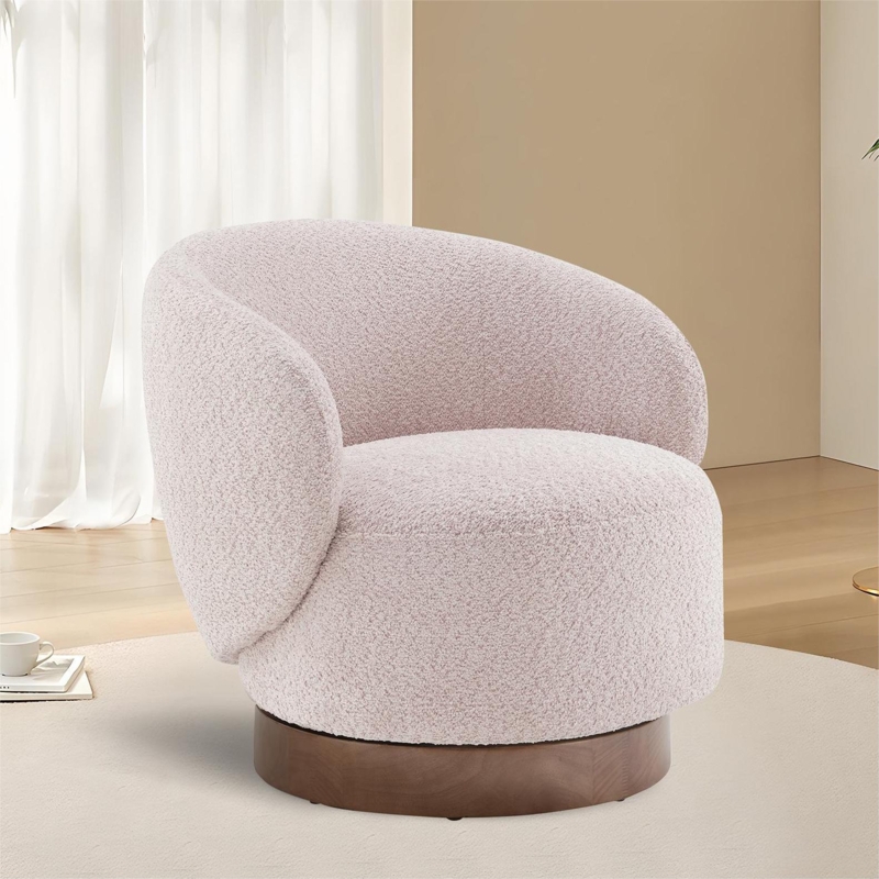 Bernhardin Upholstered Swivel Barrel Chair