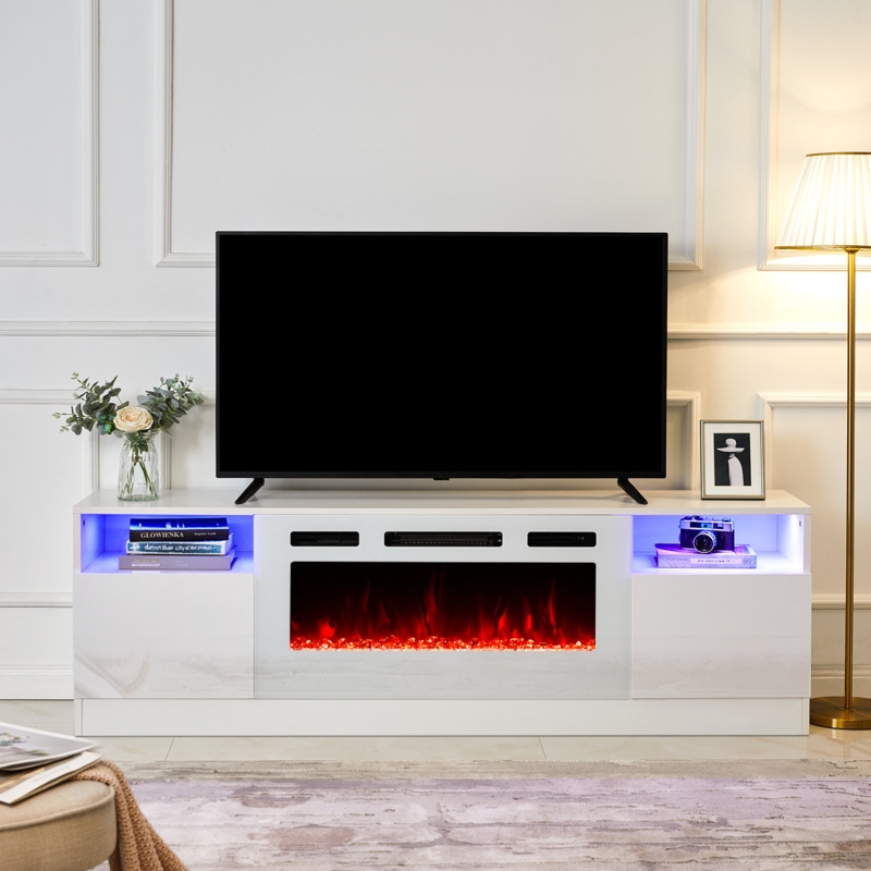 Bhhatu Electric Fireplace TV Stand