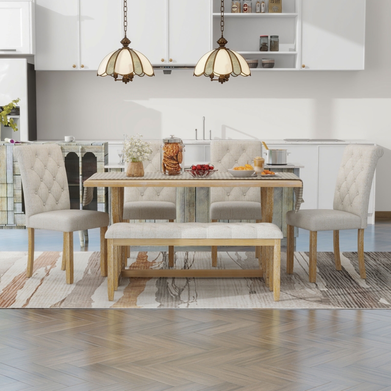Bilche 6 - Piece Trestle Dining Set