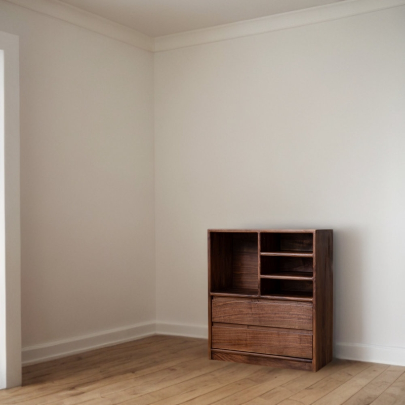Black Walnut Low Bookcase Multi-functional Bookcas Storage Bookcase