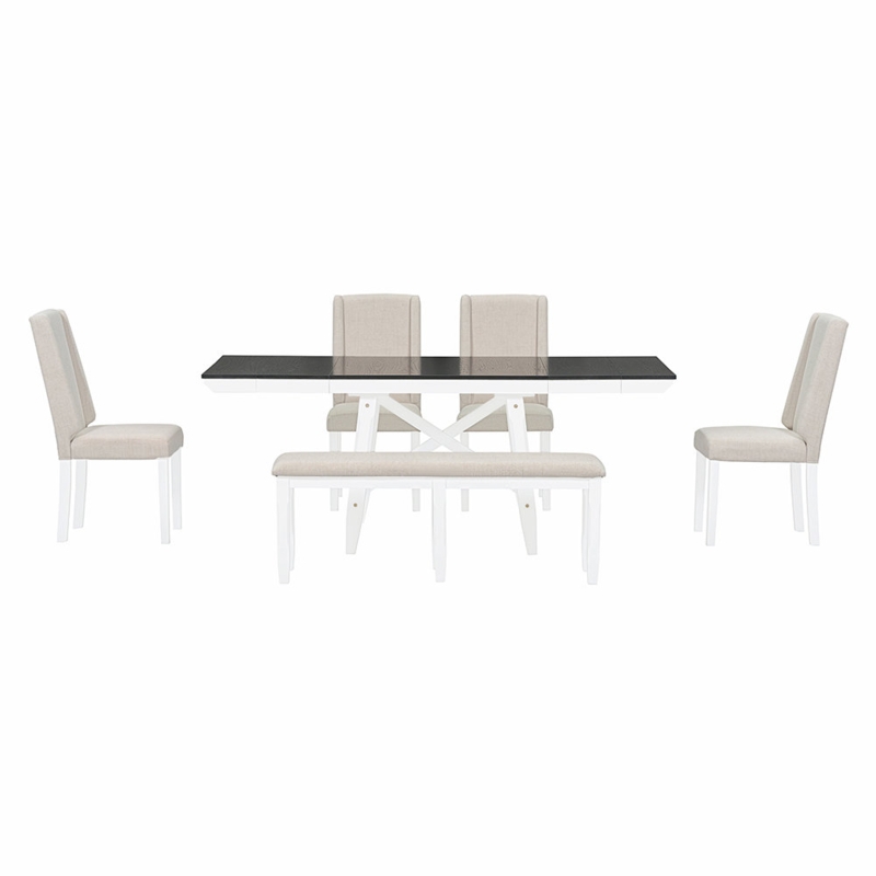 Camarion 6 - Piece Solid Wood Top Dining Set