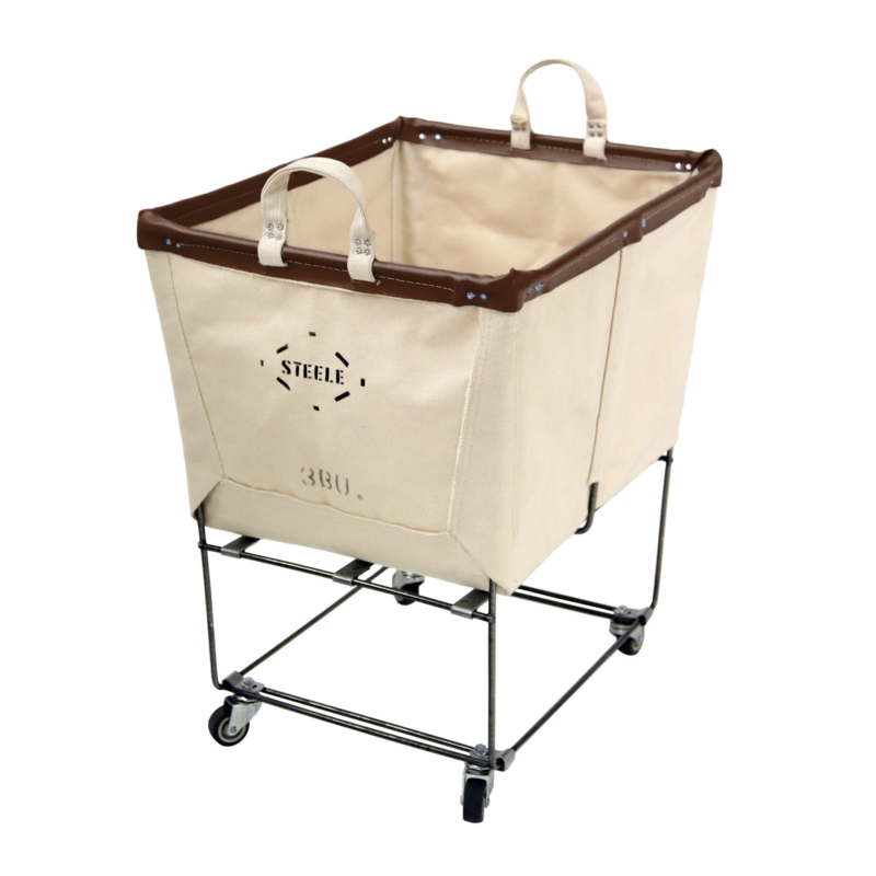 Canvas Rolling Laundry Basket with Handles