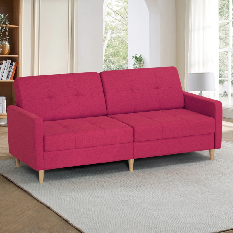Caoilinn 77" Linen Square Arm Sofa