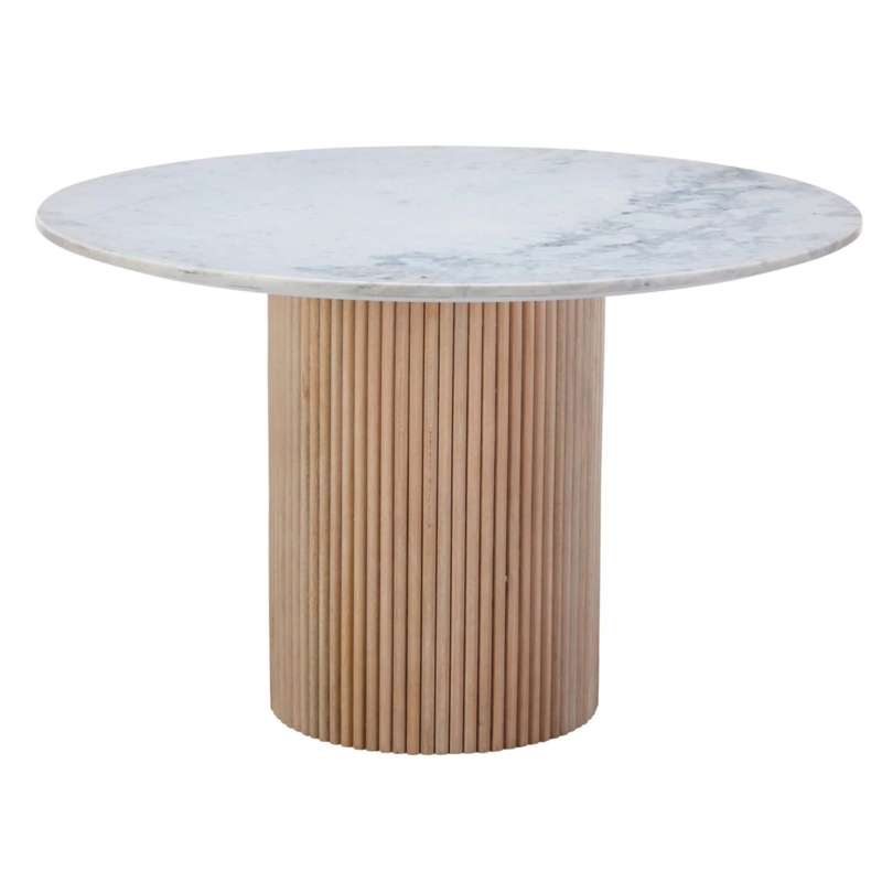 Carmela Round Solid Wood Base Dining Table