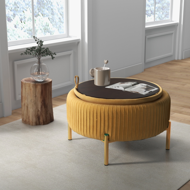 Chynna Velvet Storage Ottoman