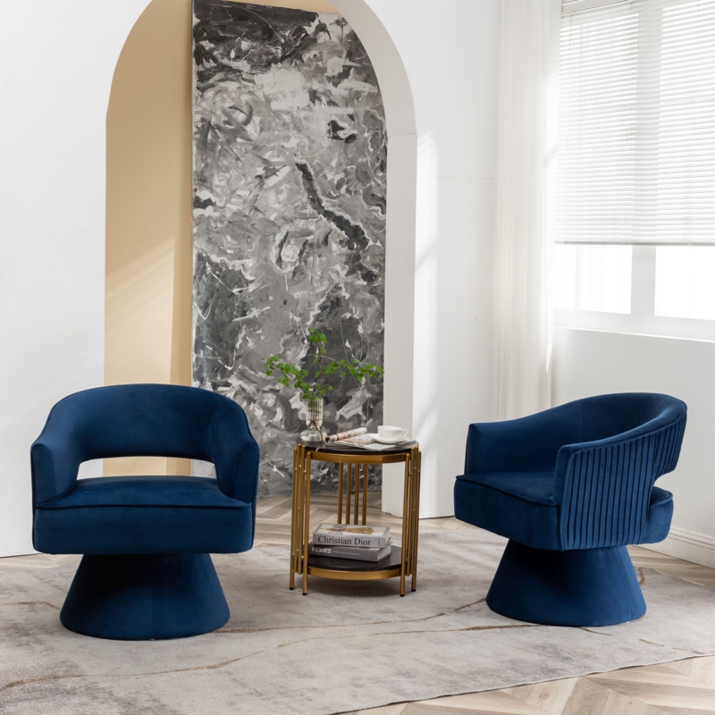 Chynna Velvet Swivel Barrel Chair