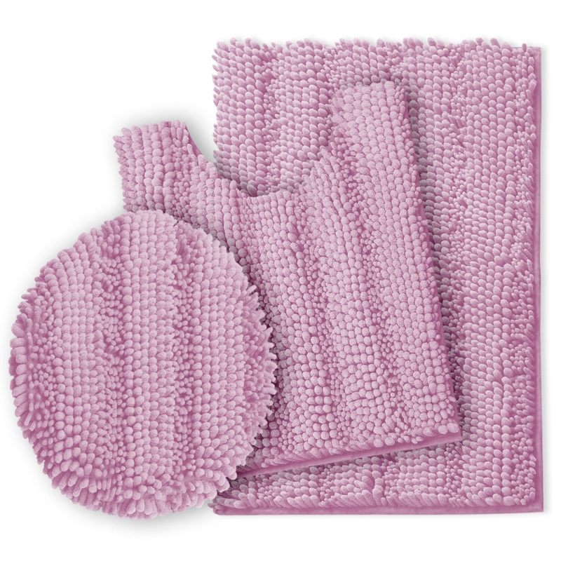Clara Clark Chenille Microfiber Bathroom Rugs with Non-Slip Backing