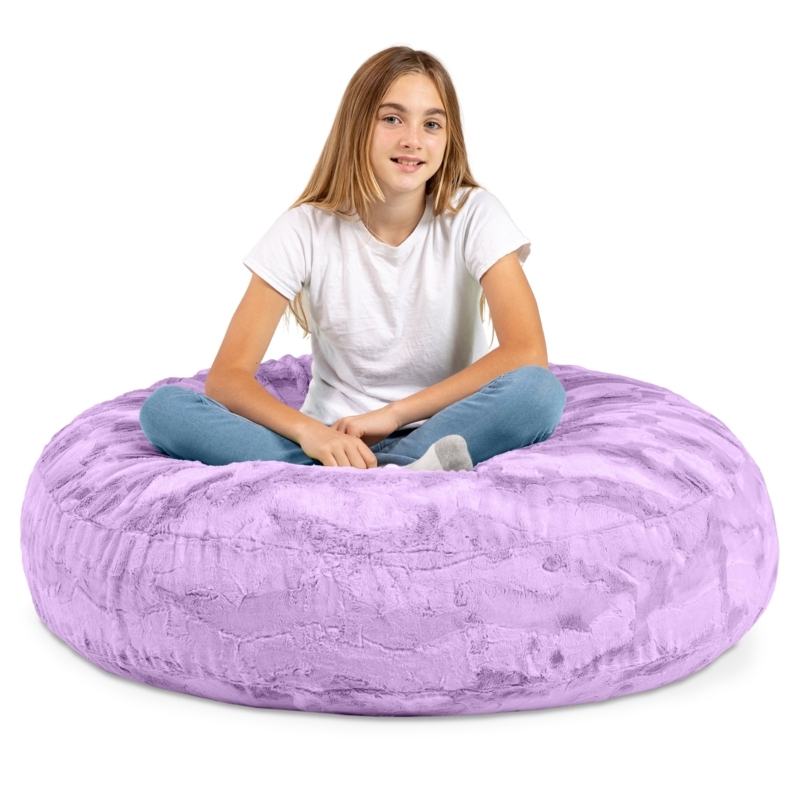 Cocoon 4 Foot Kids Bean Bag Chair - Faux Fur - Fun Colors