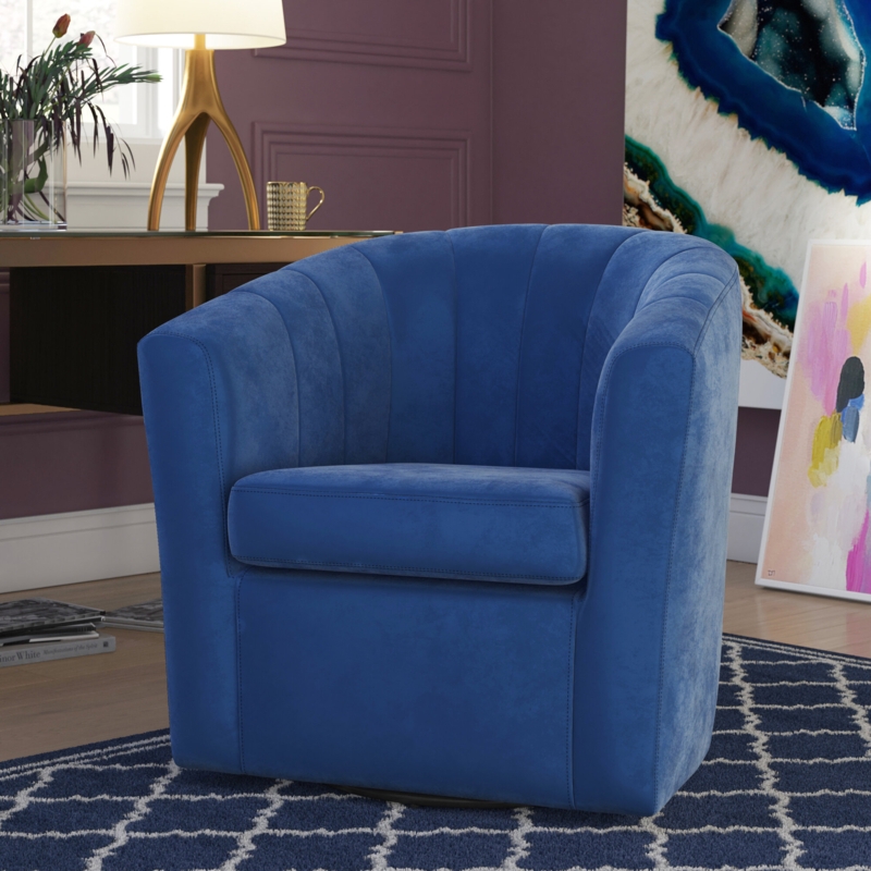 Coeur Velvet Swivel Barrel Chair