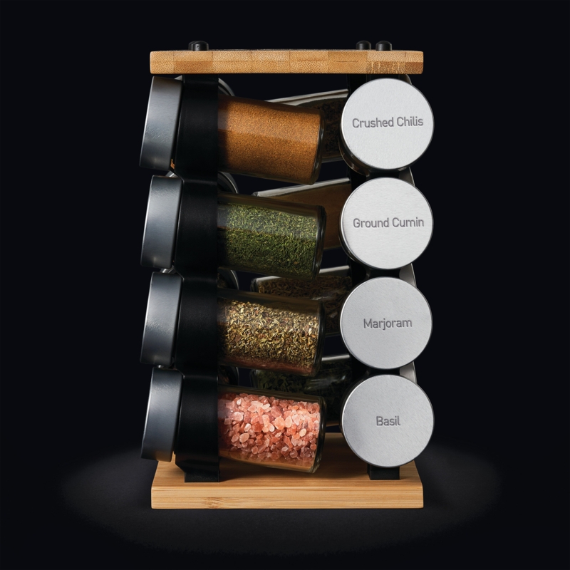 Cole u0026 Mason Blyth Classic Wooden 16 Jar Spice Jar u0026 Rack Set