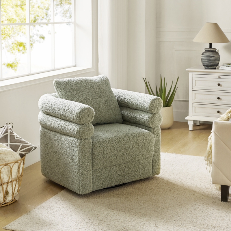 Cortnei Modern Upholstered Boucle Swivel Barrel Chair