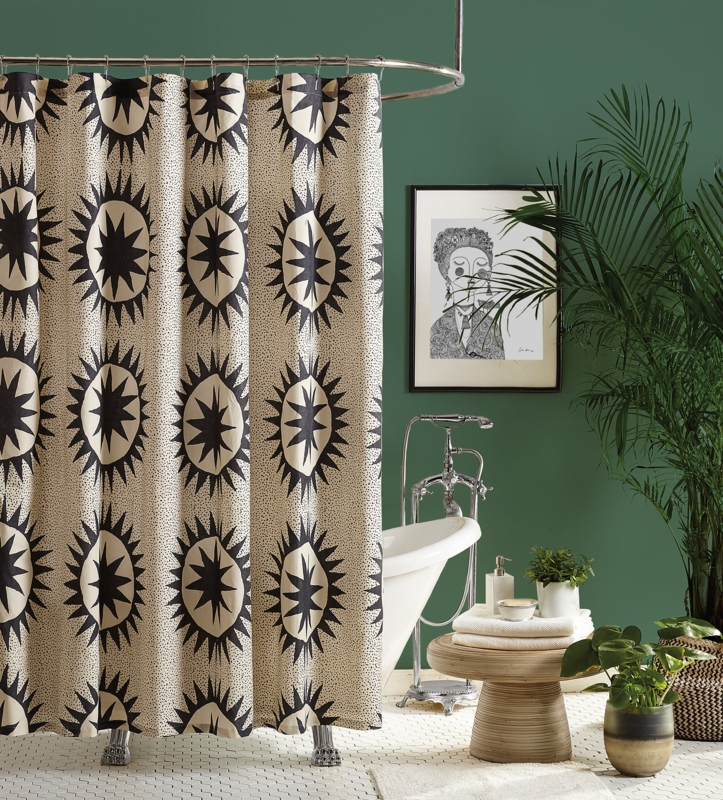 Cotton Geometric Shower Curtain