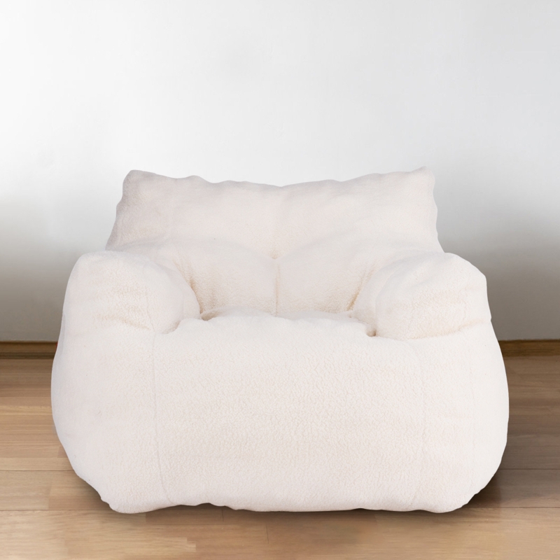 Cozy Teddy Fabric Bean Bag Chair - Soft And Comfy Lounge Seating