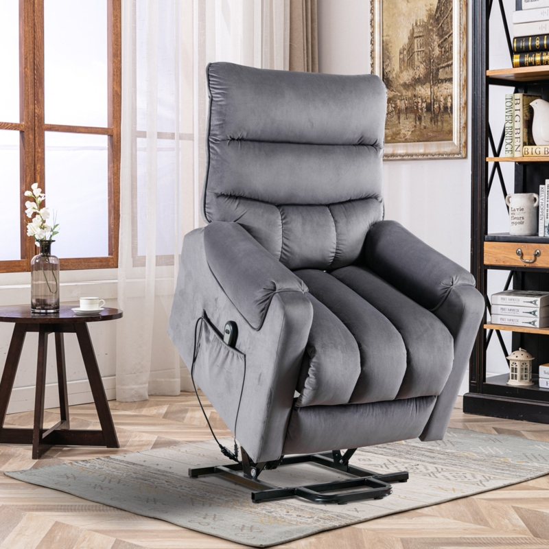 Damber Upholstered Super Soft Lift Assist Power Recliner with A Pocket