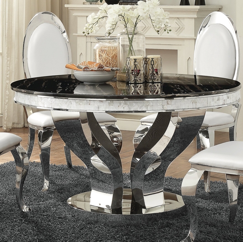 Davisboro Round Metal Base Dining Table