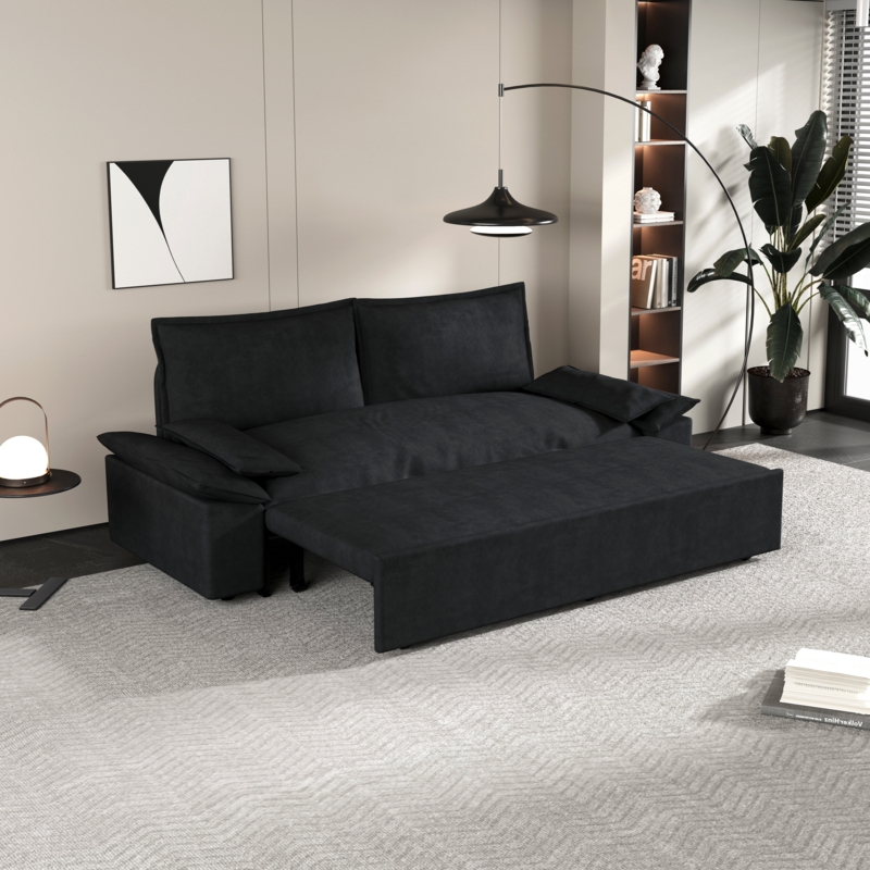 Decovello 70.1" Velvet Pillow Top Arm Sofa Bed