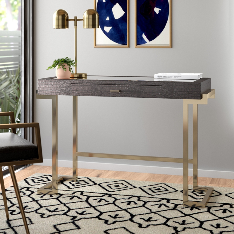 Derrik Metal Base Writing Desk