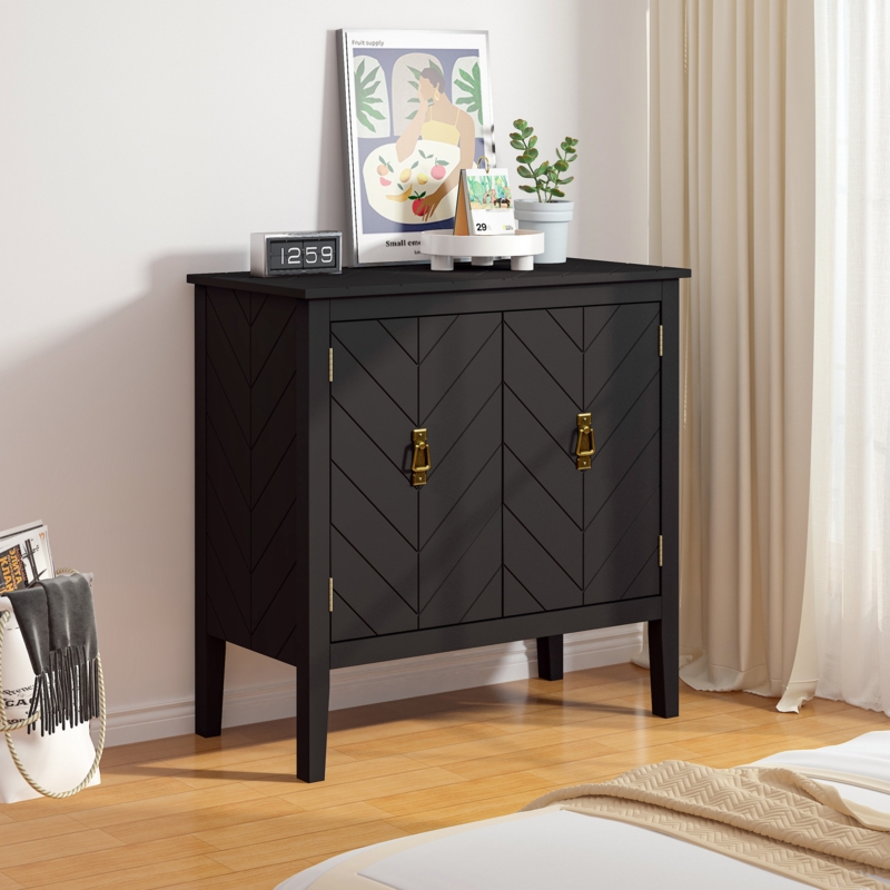 Dikomo Solid Wood Accent Cabinet
