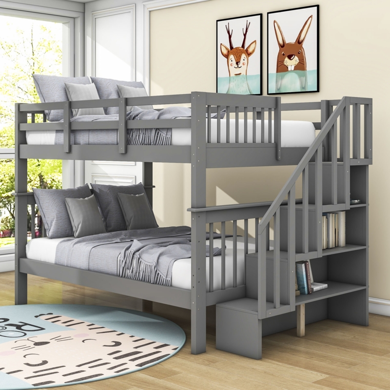 Twin Over Twin Bunk Beds With Stairs - Foter