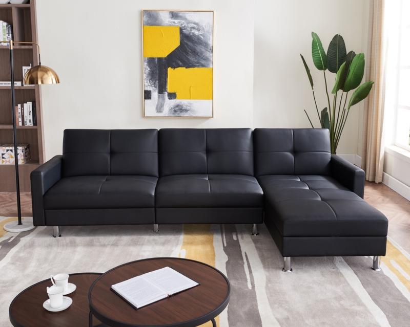 Downie 106" Wide Reversible Sofa Bed & Storage Chaise Sectional