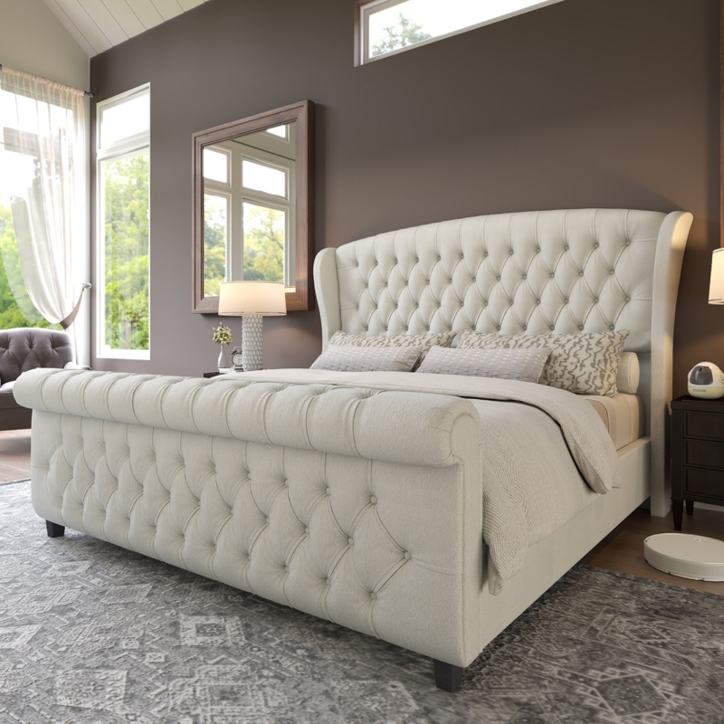 Dulane Upholstered Sleigh Bed | Foter